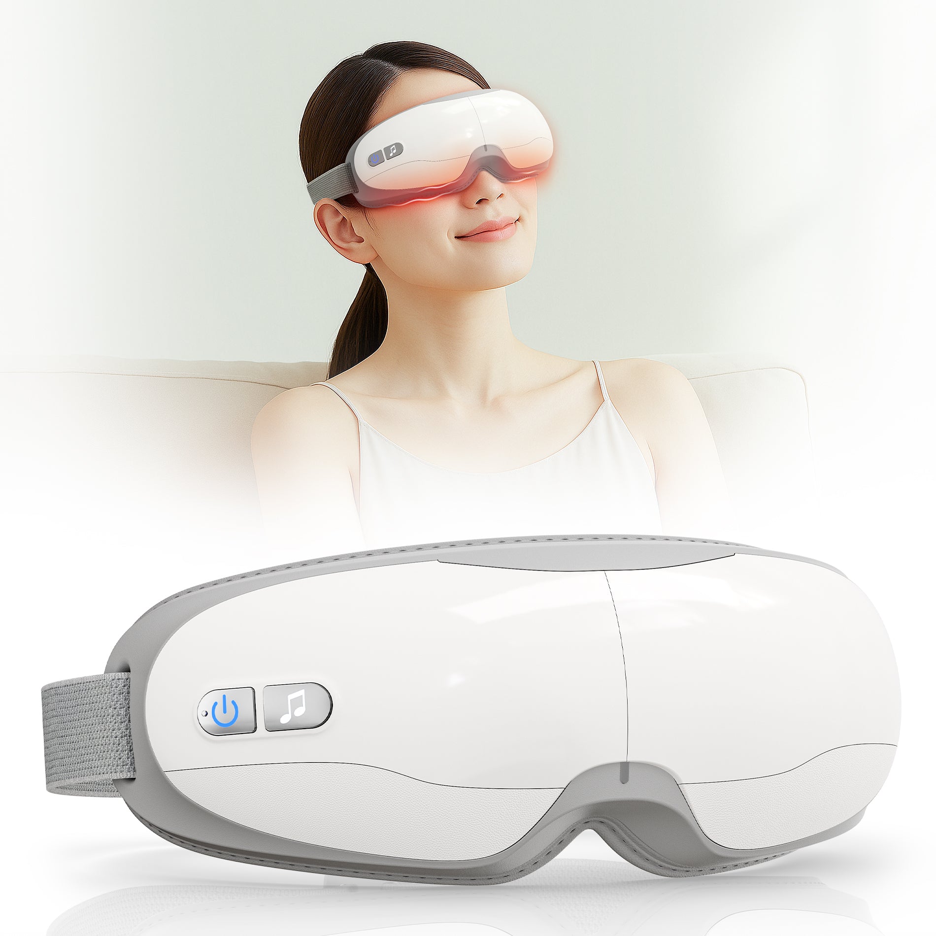 Pursay Eye Relief 目元ケア ホットアイマスク【空気圧×加熱×音楽モード】